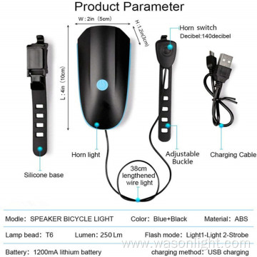 Multifunction 140db Horn Speaker Waterproof Ultra Bright Mountain Led For Bicycle Rechargeable Battery Bike Light